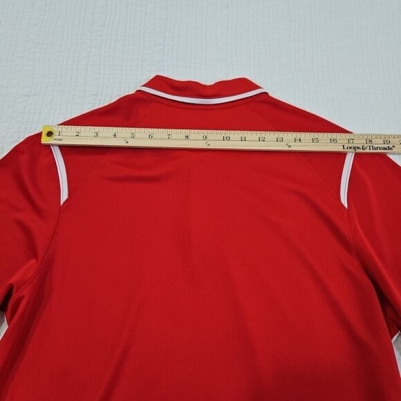 Nike Dri-Fit Athletic Shirt Polo Tennis Golf Men's M Medium Nike Red & White EUC - Picture 13 of 16